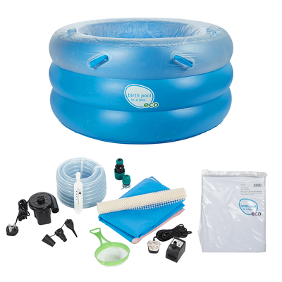 Birth Pool in a Box Eco Personal Blue Pool and EVERYTHING YOU NEED Bundle