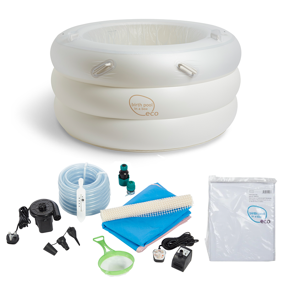 Birth Pool in a Box Eco Personal WHITE Pool and EVERYTHING YOU NEED Bundle